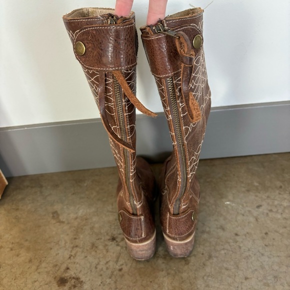 Brown Leather Knee-High Boots - Picture 6 of 14